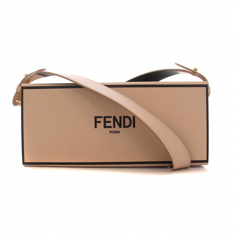 FENDI フェンディ 横長ボックス BOX型 ショルダーバッグ ロゴ