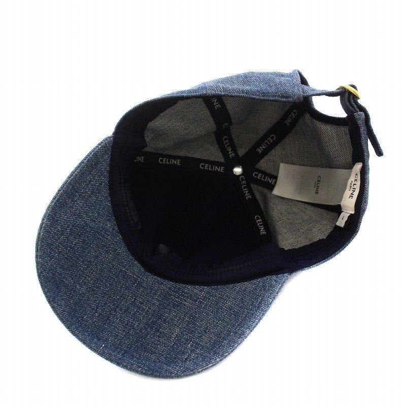 CELINE トリオンフ　ネイビー ロゴキャップ 国内正規品 CELINE ◇ セリーヌ トリオンフ キャップ ネイビー M