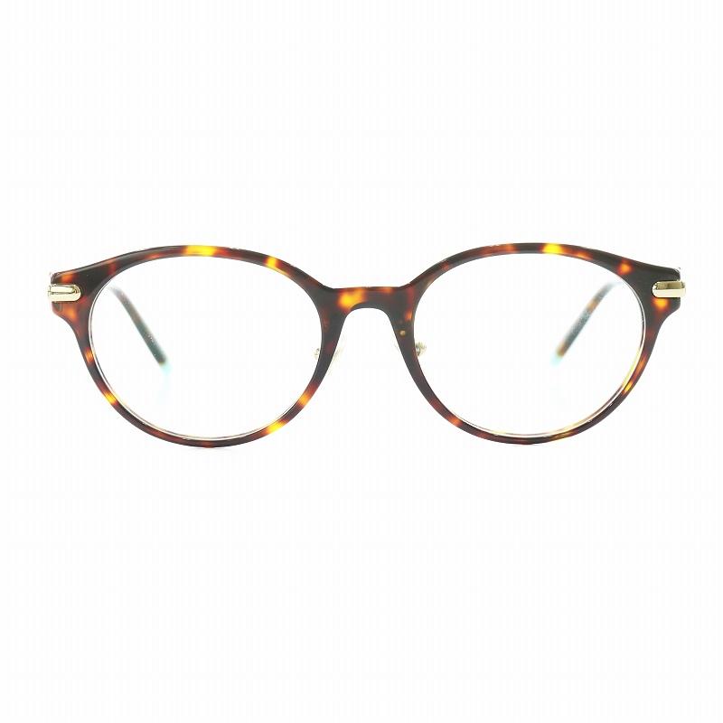 ティファニー TIFFANY & CO. メガネ 眼鏡 べっ甲柄 50□18 ターコイズ 