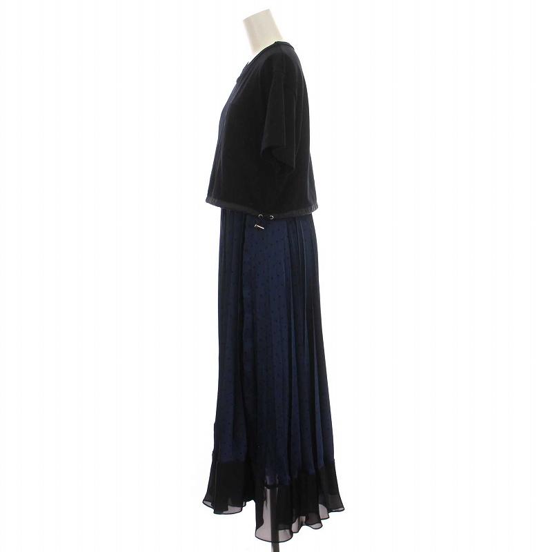 サカイ sacai 23AW Polka Dot Cotton Jersey Satin Dress コンビ