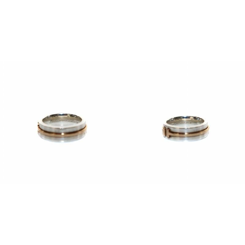 ティファニー TIFFANY & CO. Tトゥ ナロー 指輪 リング AG925 AU750 8 