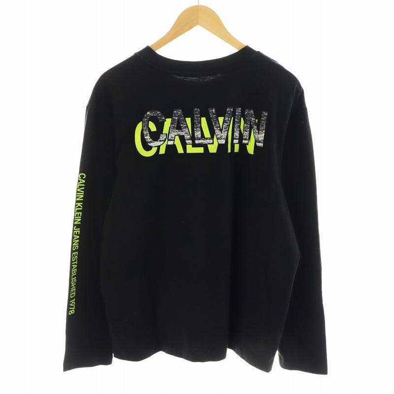 美品　Ckカンバンクライン　 ブラック 長袖トップス カルバンクライン メンズ Tシャツ 長袖 Calvin Klein ブランド ロンT