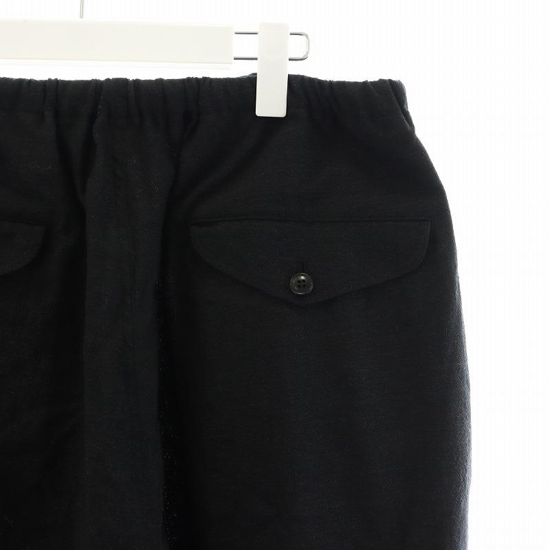 コモリ COMOLI 24SS ウールニータックパンツ イージーパンツ 黒 コモリ COMOLI 24SS ウールニータックパンツ イージーパンツ 黒