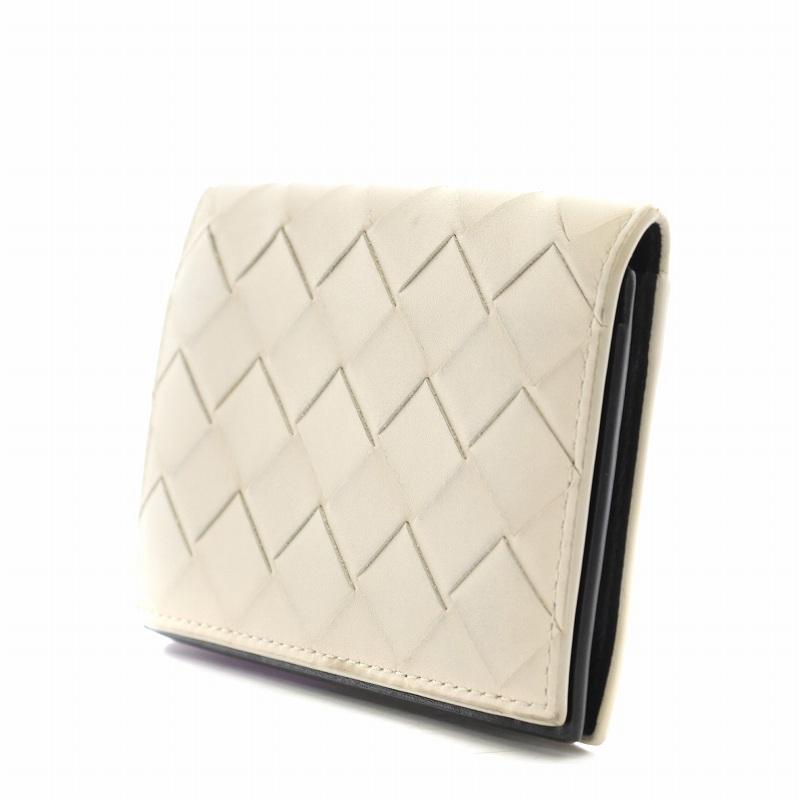 ボッテガヴェネタ 名刺入れ カードケース イントレチャート 白 BOTTEGA VENETA（ボッテガ・ヴェネタ） イントレチャート 名刺入れ