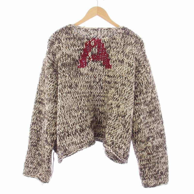 サンシー SUNSEA 第八のSWEATER ニット セーター 長袖 ハート 3 L 茶 
