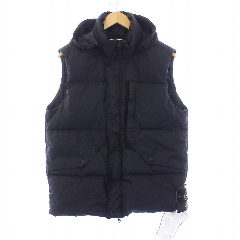 Stone  Garment Dye 黒い ナイロン ダウンベストM STONE ISLAND(ストーンアイランド)】GARMENT DYED MICRO YARN