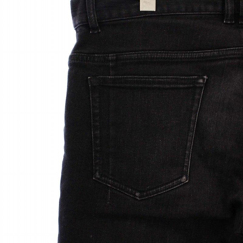バルマン BALMAIN デニムパンツ ジーンズ クラッシュ加工 34 ブラック