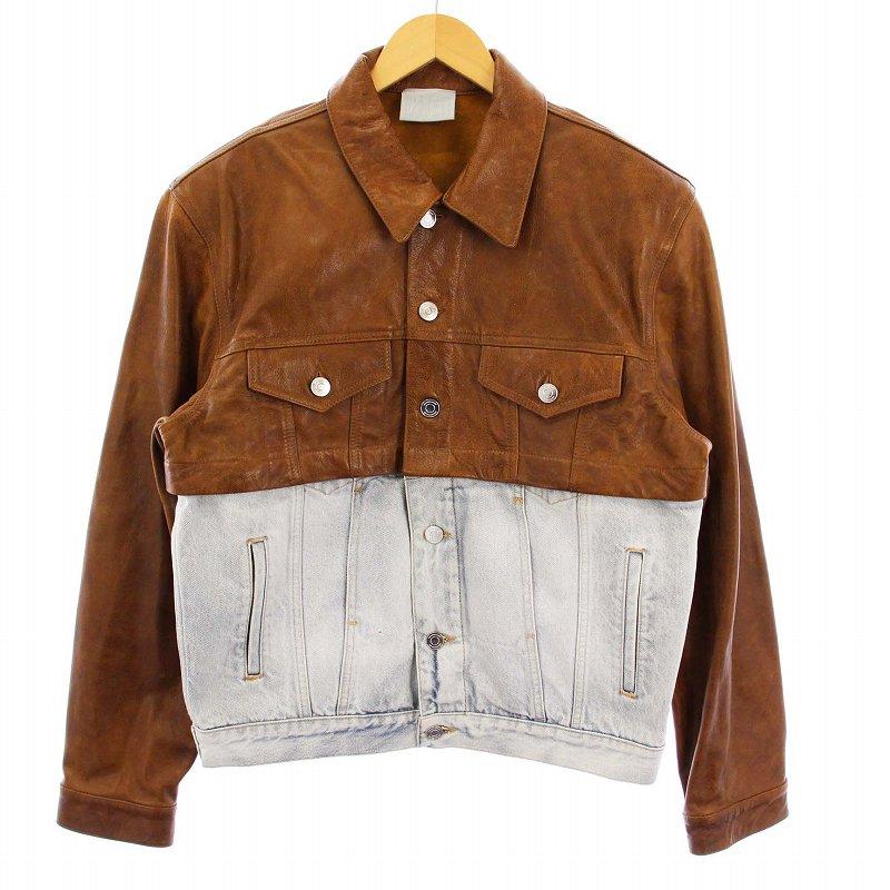 ヴェトモン VTMNTS Convertible leather and denim jacket