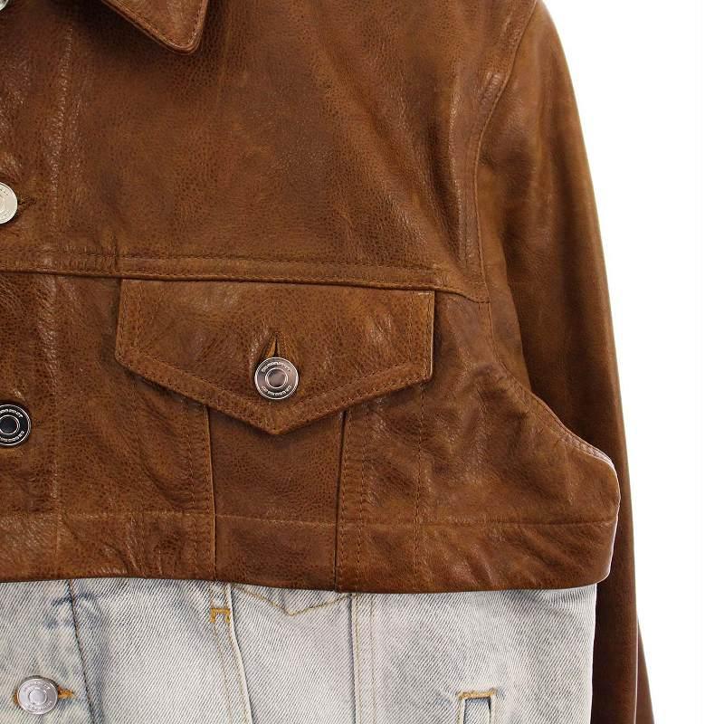 ヴェトモン VTMNTS Convertible leather and denim jacket