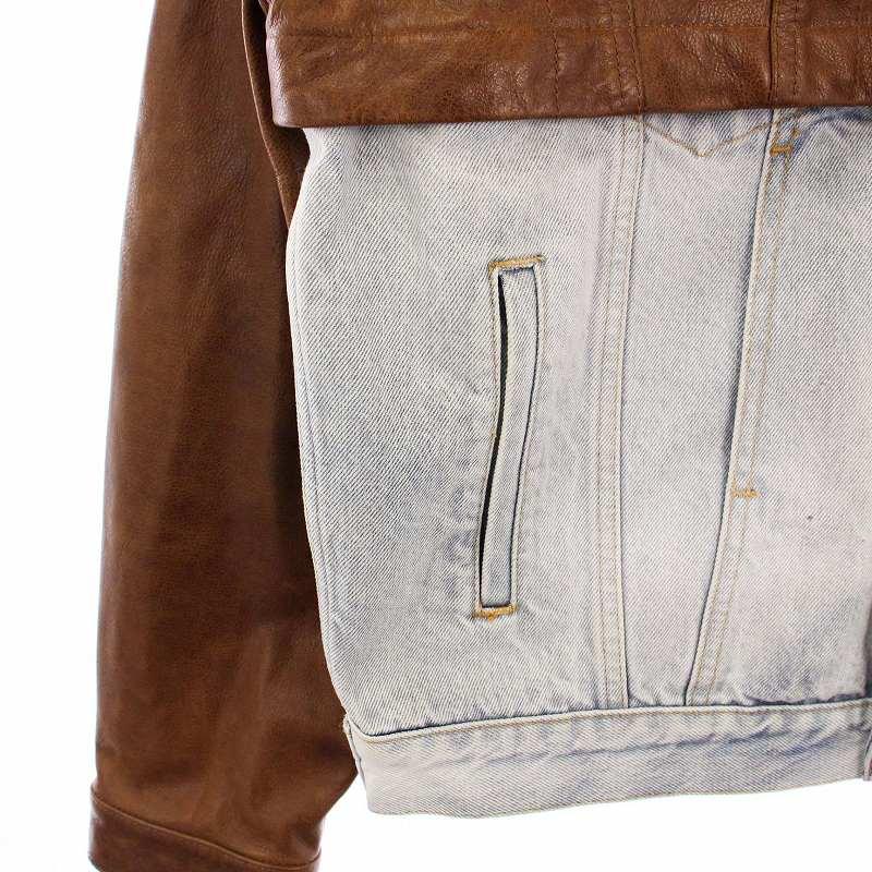 ヴェトモン VTMNTS Convertible leather and denim jacket