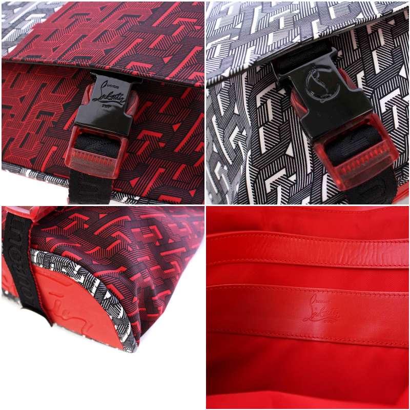 クリスチャン・ルブタン 赤 レザー メッセンジャーバッグ Christian Louboutin クリスチャンルブタン louboutin LOUBICLIC