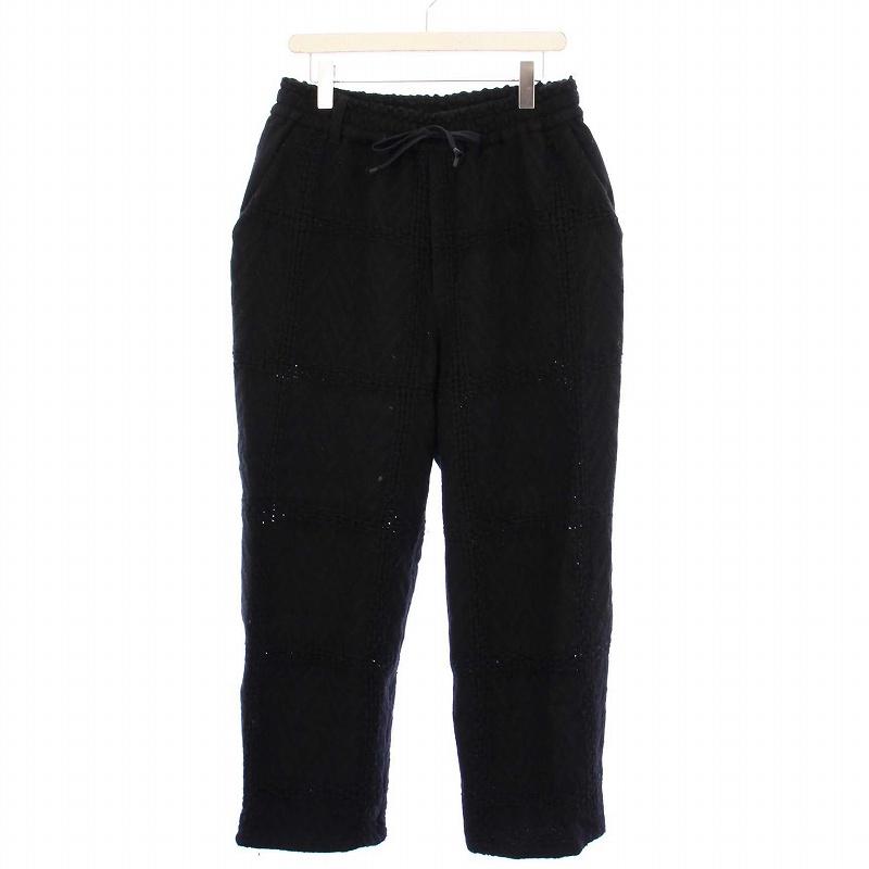 【中古】ホワイトマウンテニアリング White Mountaineering イージーパンツ ワイド ニット 2 ブラック WM2373417 ホワイトマウンテニアリング White Mountaineering イージーパンツ