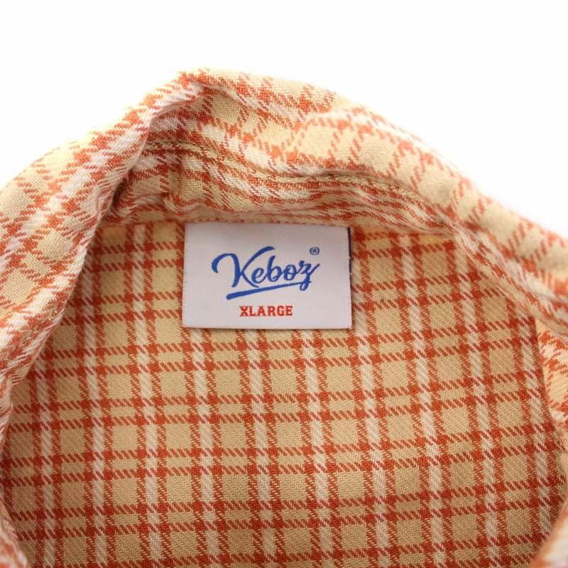 ケボズ Keboz CONVERTIBLE NEL SHIRT ORANGE CHECK コンバーチブル