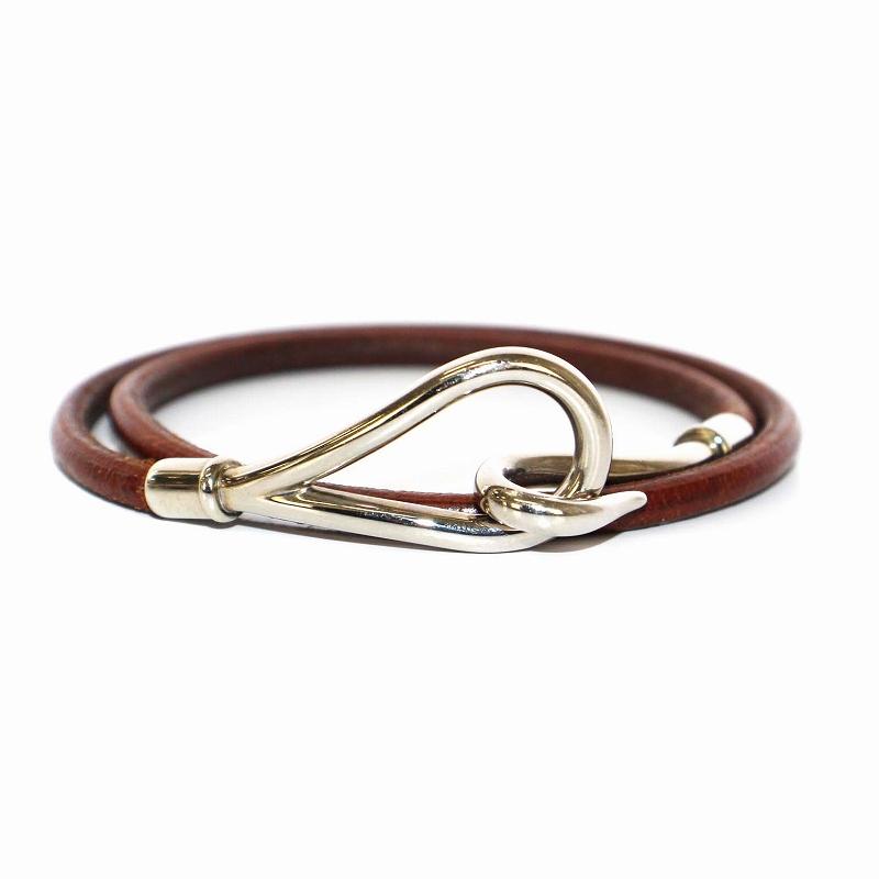 HERMES（エルメス） ジャンボ ダブル レザー ブレスレット シルバー