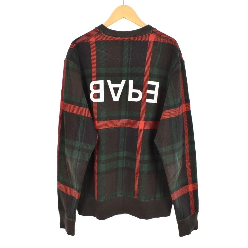 【中古】アベイシングエイプ A BATHING APE スウェット トレーナー 長袖 チェック M グレー 001SWG801019X メンズ A BATHING APE（アベイシングエイプ） スウェット トレーナー 長袖