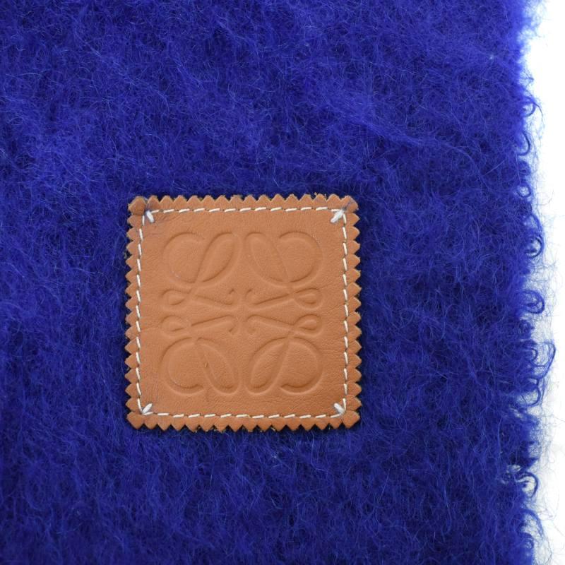 LOEWE（ロエベ） マフラー アナグラム ロゴパッチ フリンジ モヘヤ