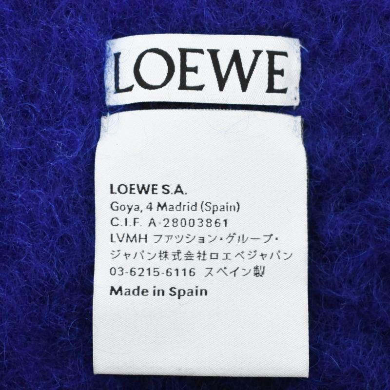 LOEWE（ロエベ） マフラー アナグラム ロゴパッチ フリンジ モヘヤ