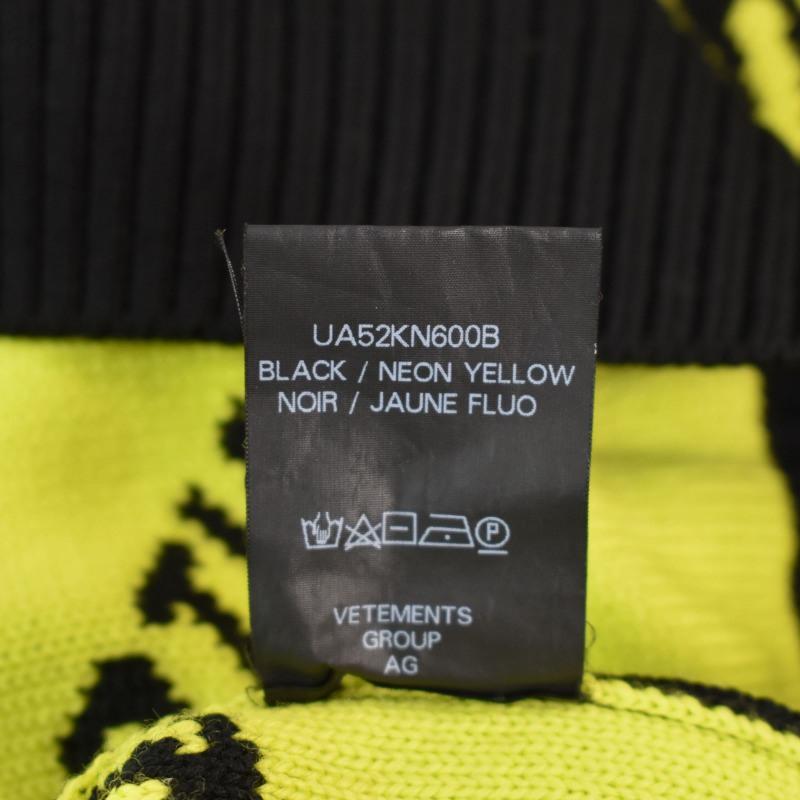 【中古】ヴェトモン VETEMENT 21AW Monogram Knit モノグラム ニット セーター ウール L 黒 ブラック UA52KN600B ヴェトモン VETEMENT 21AW Monogram Knit モノグラム ニット セーター