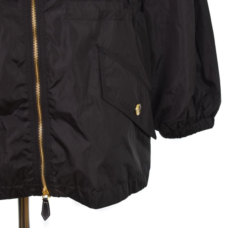 【中古】バーバリー BURBERRY フーデッド ジップアップジャケット パーカー ナイロン 裏地ノバチェック 2 黒 8042901 BURBERRY（バーバリー） フーデッド ジップアップジャケット パーカー