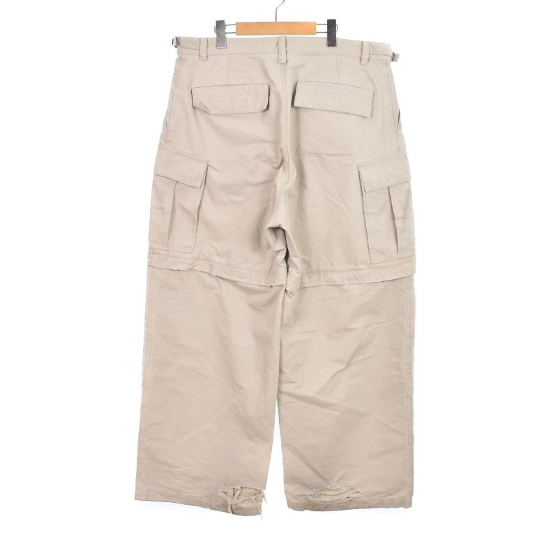 【中古】バレンシアガ BALENCIAGA 23年 LARGE CARGO ラージカーゴ パンツ ダメージ加工 52 ベージュ 773255 ☆AA★ BALENCIAGA（バレンシアガ） BALENCIAGA 23年 LARGE CARGO ラージ