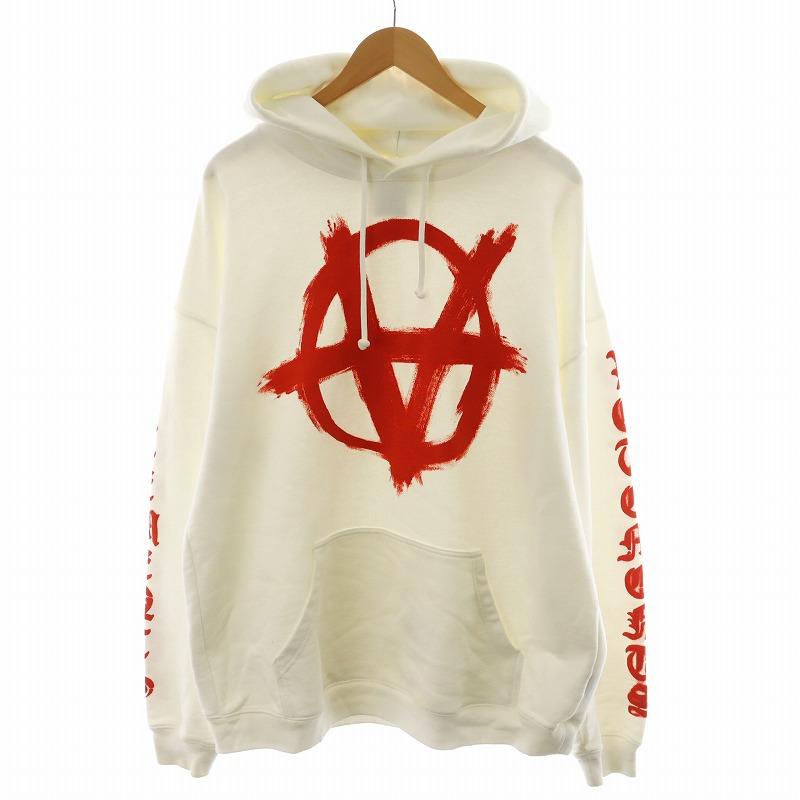 【中古】ヴェトモン VETEMENT 21SS アナーキーゴシックロゴ パーカー プルオーバー S 白 ホワイト UE51TR650W /AN13 ヴェトモン VETEMENT 21SS アナーキーゴシックロゴ パーカー プル