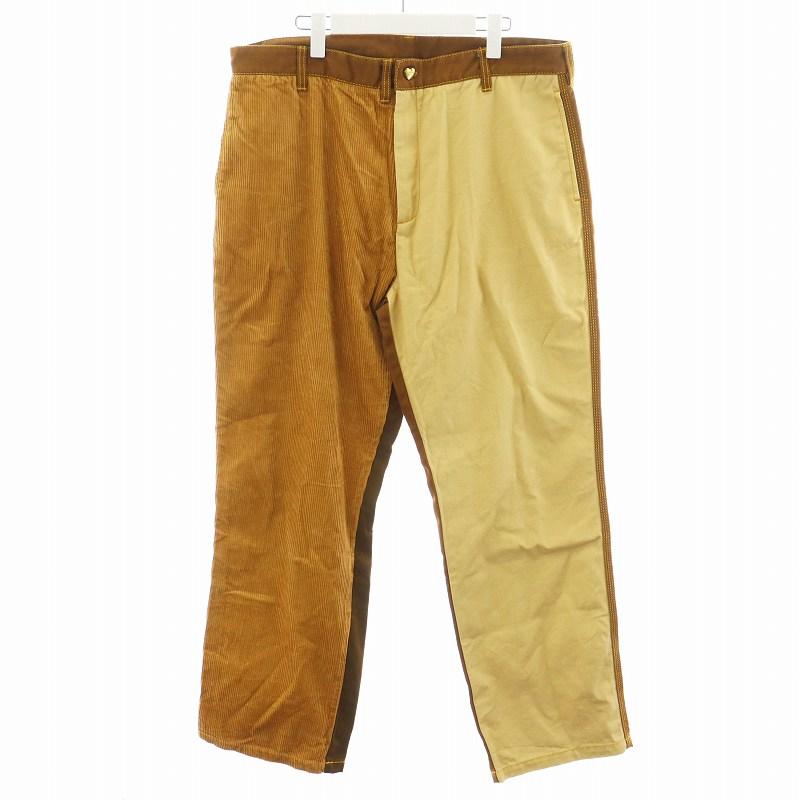 【中古】マルニ MARNI × カーハート 23SS カラーブロックパンツ COLOUR BLOCK TROUSERS PANT 切替 XL ベージュ 茶 MARNI（マルニ） × カーハート carhartt WIP 23SS カラーブロック