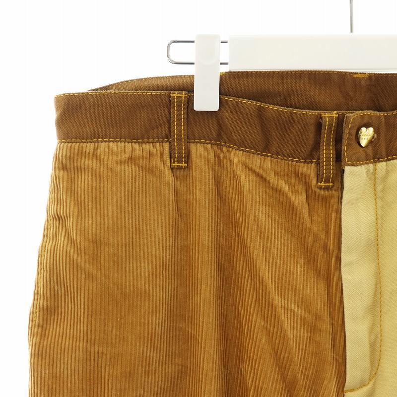 【中古】マルニ MARNI × カーハート 23SS カラーブロックパンツ COLOUR BLOCK TROUSERS PANT 切替 XL ベージュ 茶 MARNI（マルニ） × カーハート carhartt WIP 23SS カラーブロック