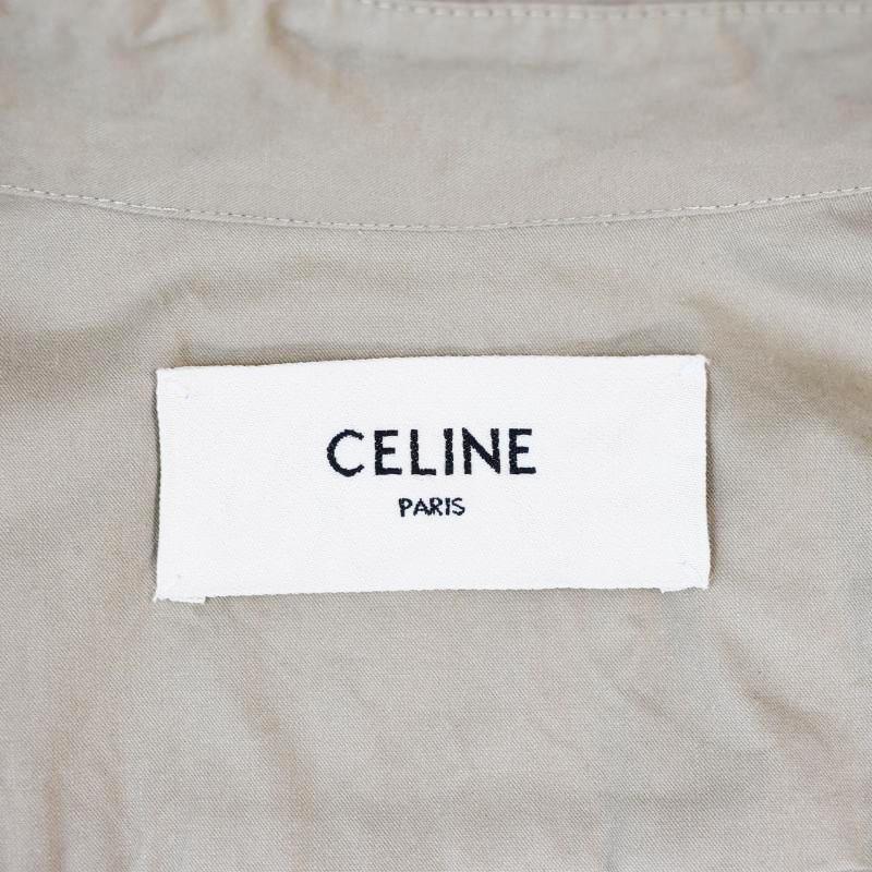 【中古】セリーヌ CELINE コットン トリオンフ ボタン シャツ ワンピース 半袖 フレア 36 ベージュ 2R32A2041 ☆AA★ CELINE（セリーヌ） コットン トリオンフ ボタン シャツ ワンピース