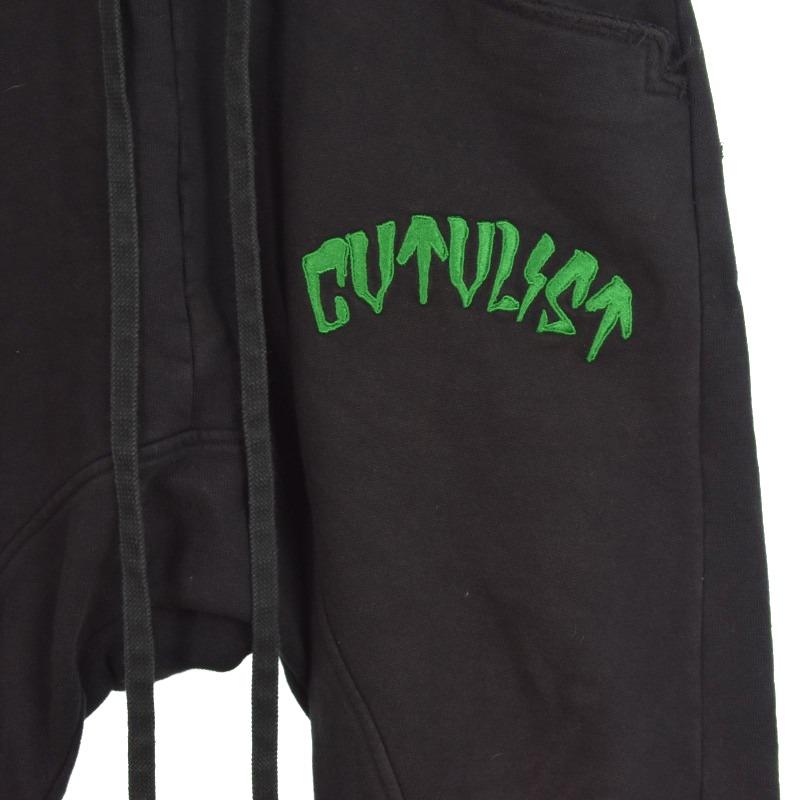cvtvlist カタリスト × FLASH Sweat Pants 別注 ×ロイヤルフラッシュ ダメージ加工 ロゴ刺繍 スウェット ジョガーパンツ 220109RF04 ブラック カタリスト CVTVLIST ロイヤルフラッシュ ROYAL FLASH 別注 Sweat