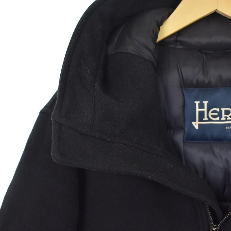 ヘルノ HERNO IN-TECH チェスターコート フード 52 黒 ブラック