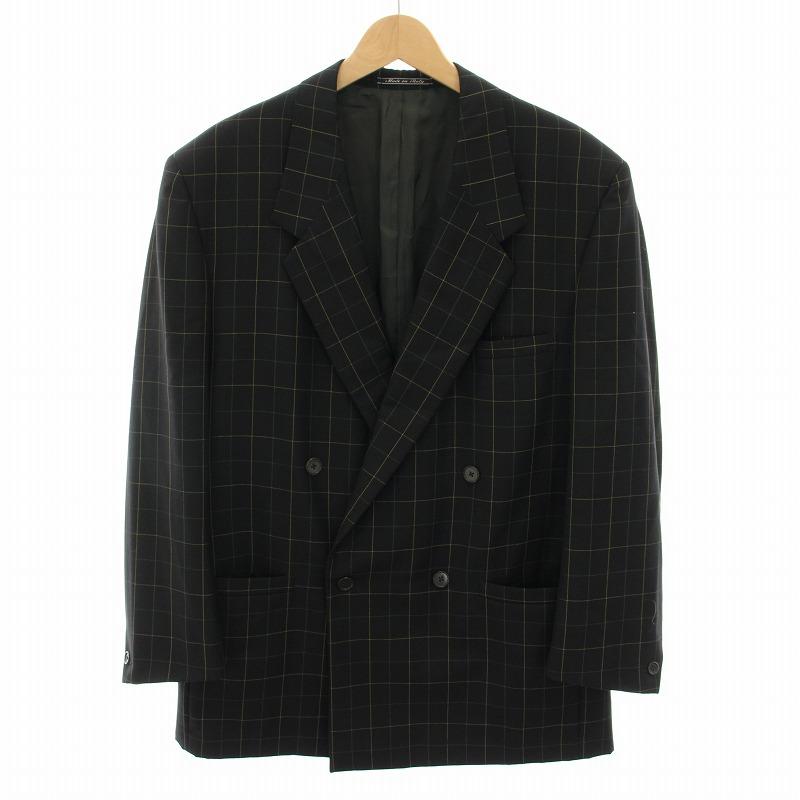 ヴェルサーチ スーツ セットアップ ダブル 紺ブレ 金ボタン シルク