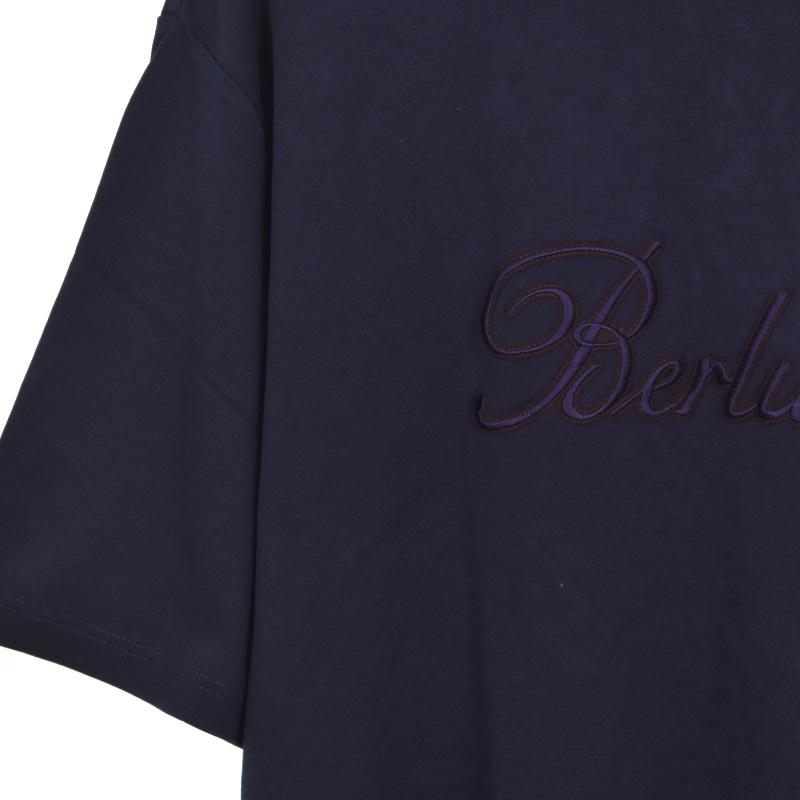 ベルルッティ Berluti Tシャツ 半袖 ロゴ刺繍 XL 紺 ネイビー メンズ  
