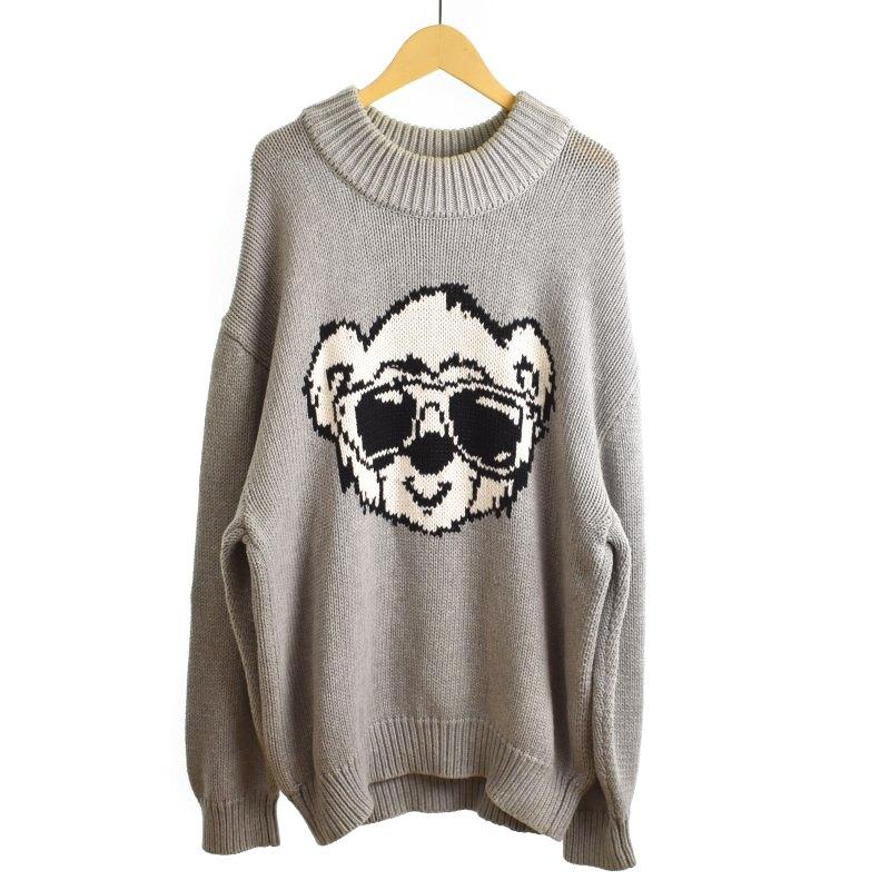 ジョイリッチ JOYRICH ニット セーター ベア 長袖 M グレー メンズ 