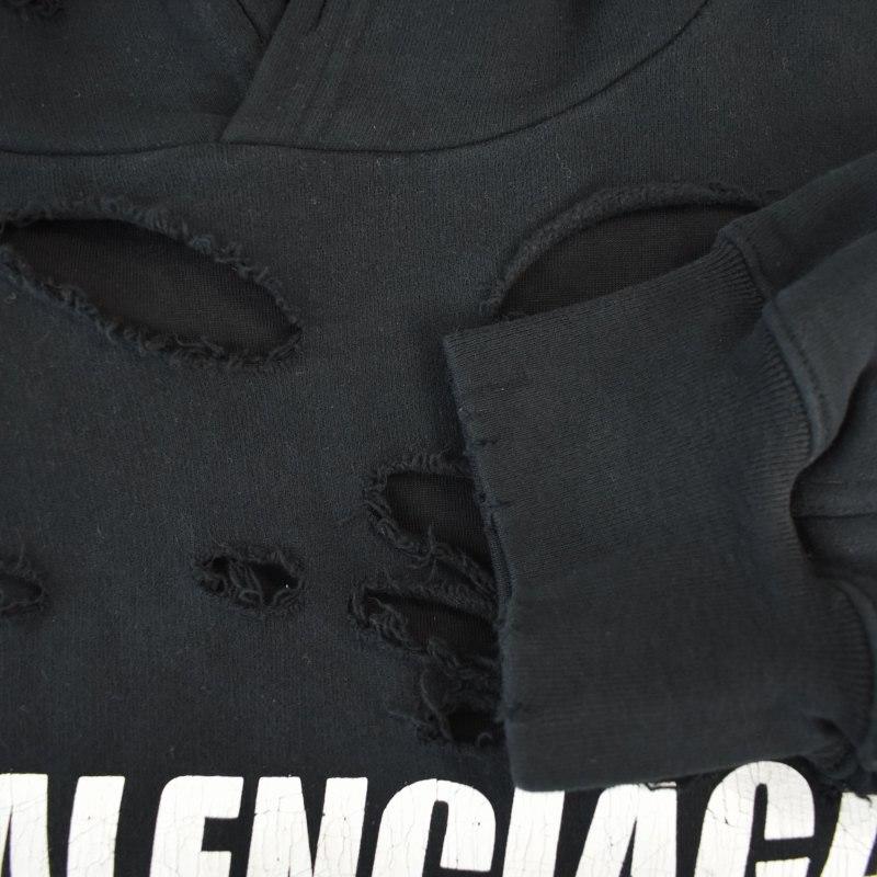 balenciagaデストロイフーディ 中古・古着通販】BALENCIAGA (バレンシアガ) Destroyed Hoodie