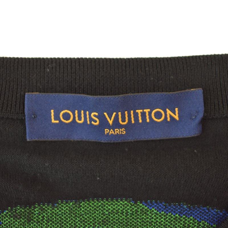 ルイヴィトンバーコードアンドアースショートスリーブニットメンズTシャツ