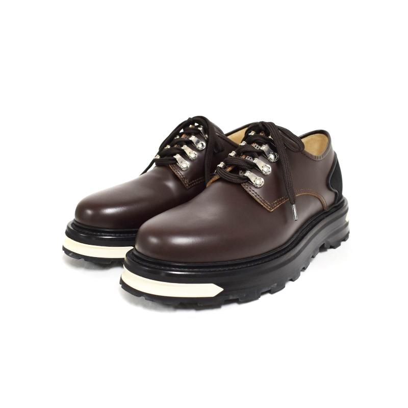 【中古】ジルサンダー JIL SANDER メタルアイレット レザー ダービーシューズ 41 茶 ブラウン ☆AA★ メンズ ジルサンダー JIL SANDER メタルアイレット レザー ダービーシューズ