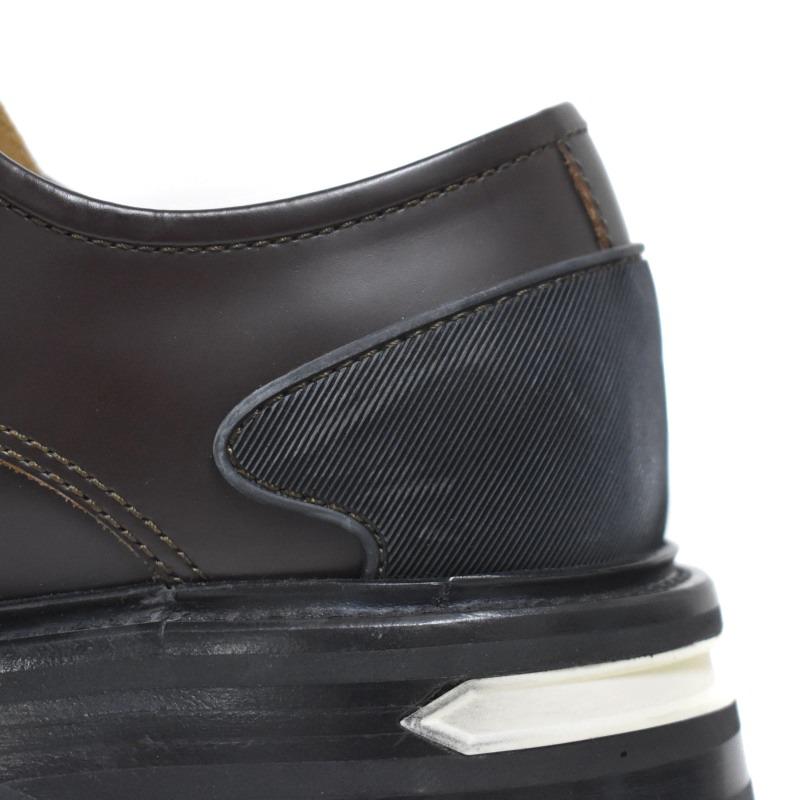 【中古】ジルサンダー JIL SANDER メタルアイレット レザー ダービーシューズ 41 茶 ブラウン ☆AA★ メンズ ジルサンダー JIL SANDER メタルアイレット レザー ダービーシューズ