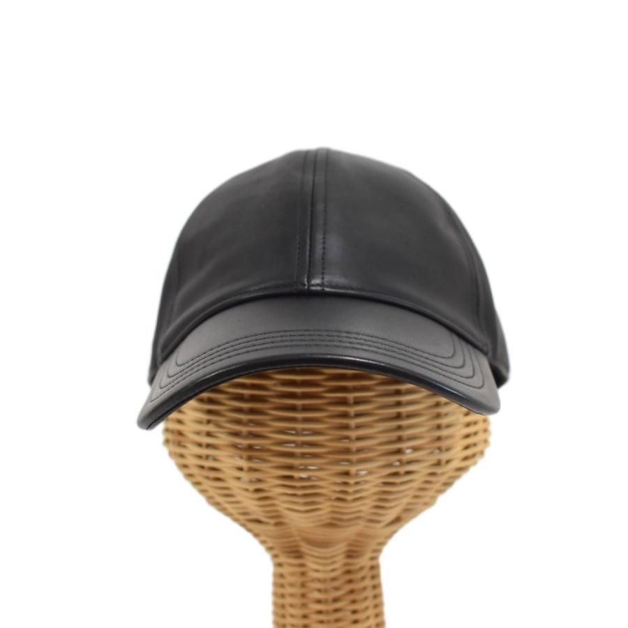 DIESEL（ディーゼル） レザー キャップ ロゴ 帽子 羊革 2 黒 ブラック