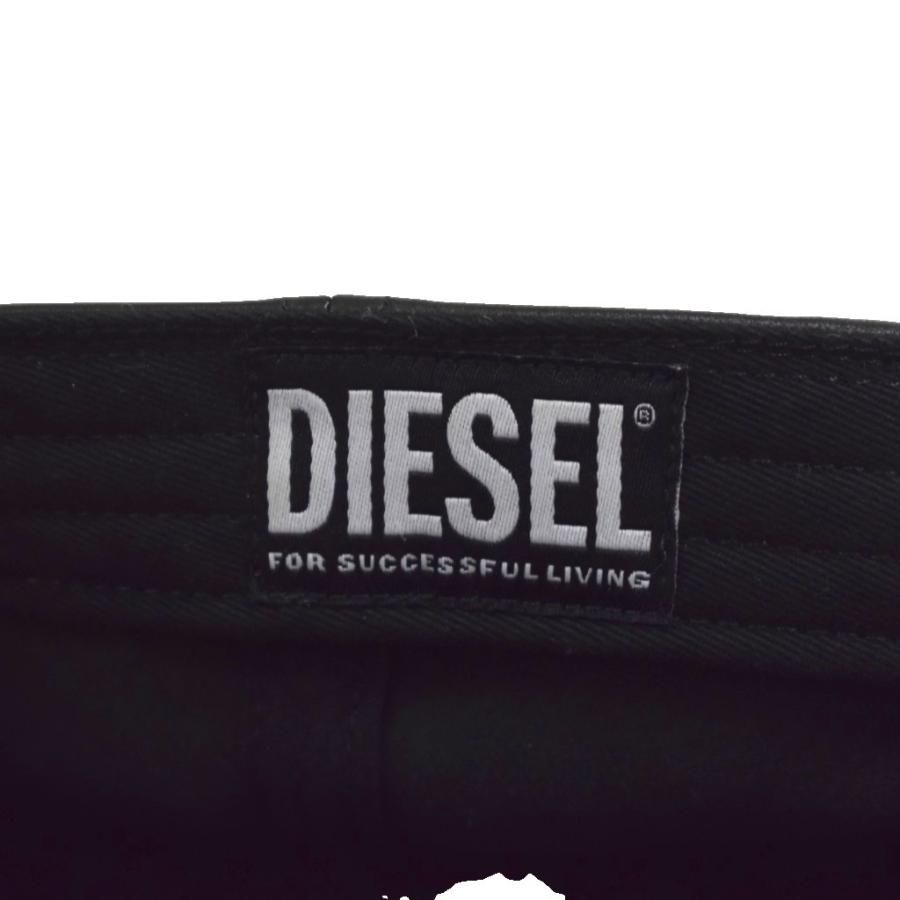 DIESEL（ディーゼル） レザー キャップ ロゴ 帽子 羊革 2 黒 ブラック