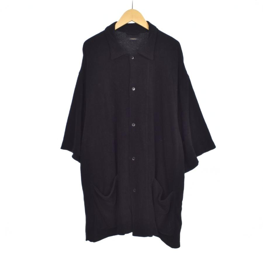 コモリ COMOLI 25SS C/CA パイル半袖シャツ 3 黒 ブラック B01