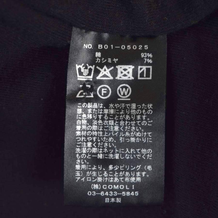コモリ COMOLI 25SS C/CA パイル半袖シャツ 3 黒 ブラック B01-05025