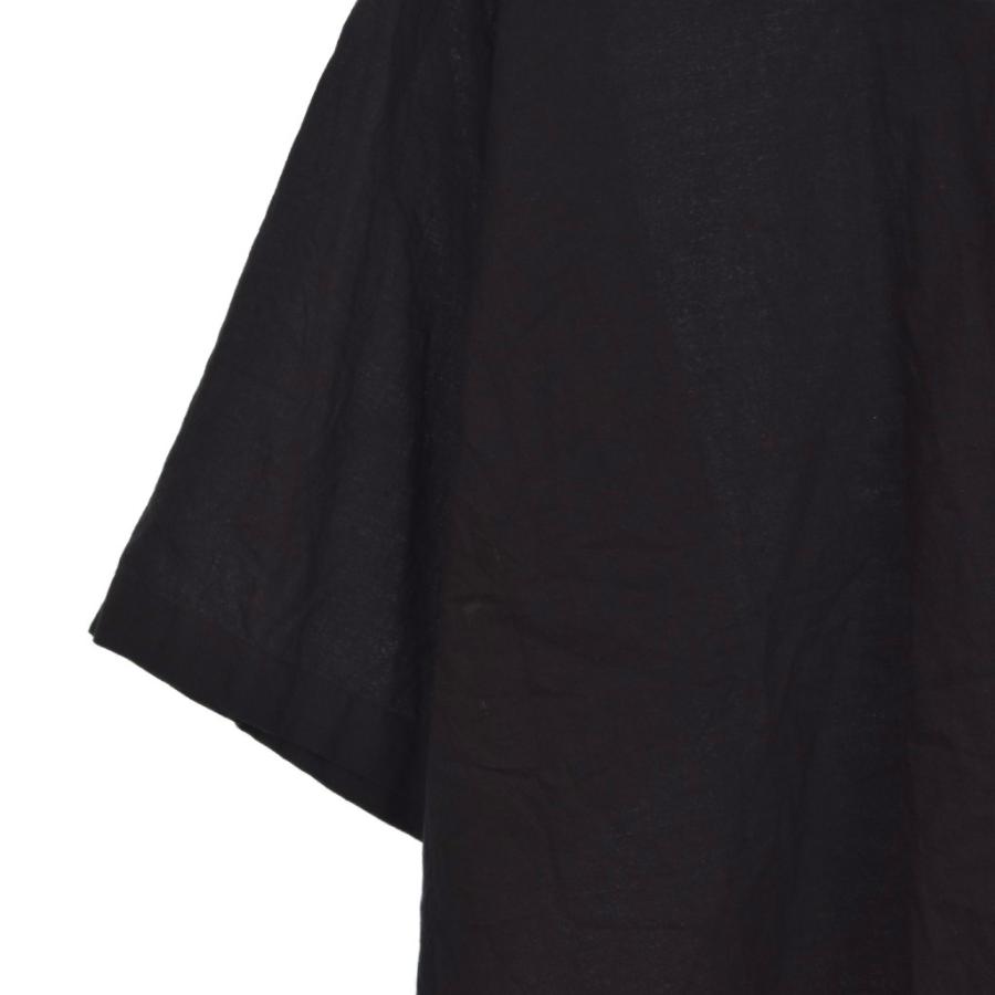 コモリ COMOLI 24SS KADHI コットン 半袖 オープンカラーシャツ 4 黒