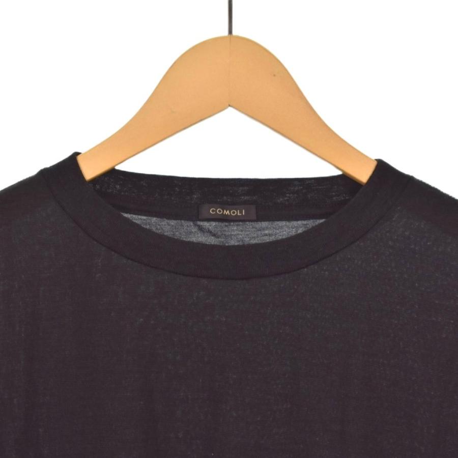 コモリ COMOLI 25SS サマーウール 半袖 Tシャツ 2 黒 ブラック B01
