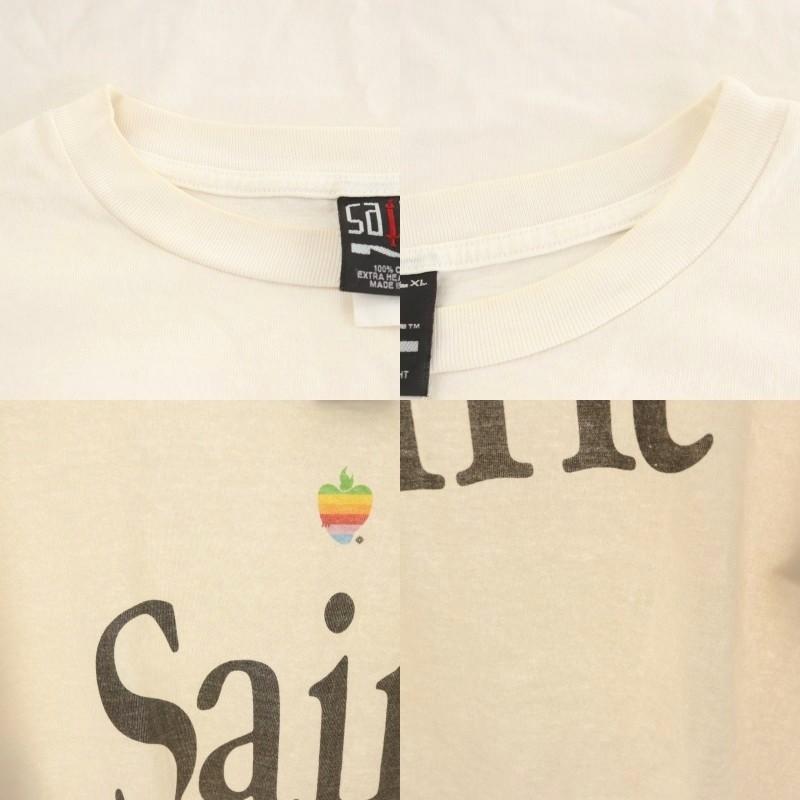 【中古】セントマイケル SAINTMICHAEL HEART SAINT Tシャツ カットソー 半袖 ロゴ XL ベージュ SM-A23-0000-005 セントマイケル SAINTMICHAEL HEART SAINT Tシャツ カットソー 半袖