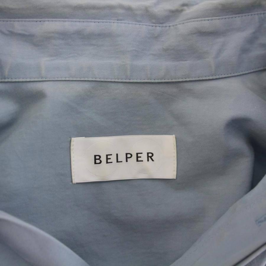 ベルパー BELPER シャツ ブラウス F 水色 ライトブルー プリーツ 五分