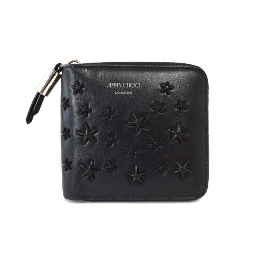 ジミーチュウ JIMMY CHOO 二つ折り財布 ラウンドファスナー スタッズ