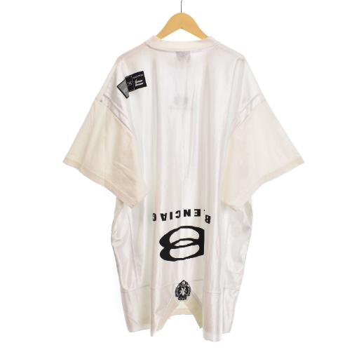 【中古】バレンシアガ BALENCIAGA 23AW スポーツアイコン Tシャツ 半袖 バック切替 4 白 ホワイト 768068 ☆AA★ BALENCIAGA（バレンシアガ） BALENCIAGA 23AW スポーツアイコン T