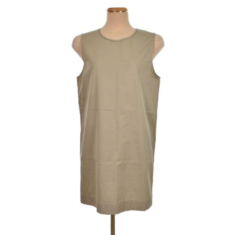 【中古】ジルサンダー JIL SANDER ノースリーブ ワンピース カットソー コットン 44 ベージュ JSMS740727MS24380011 ジルサンダー JIL SANDER ノースリーブ ワンピース カットソー
