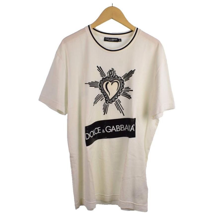 【中古】ドルチェ&ガッバーナ ドルガバ DOLCE&GABBANA Tape Logo T-Shirt 半袖 ロゴ 刺繍 46 白 ホワイト G8KD0T DOLCE&GABBANA（ドルチェ & ガッバーナ） ドルガバ DOLCE&GABBANA Tape