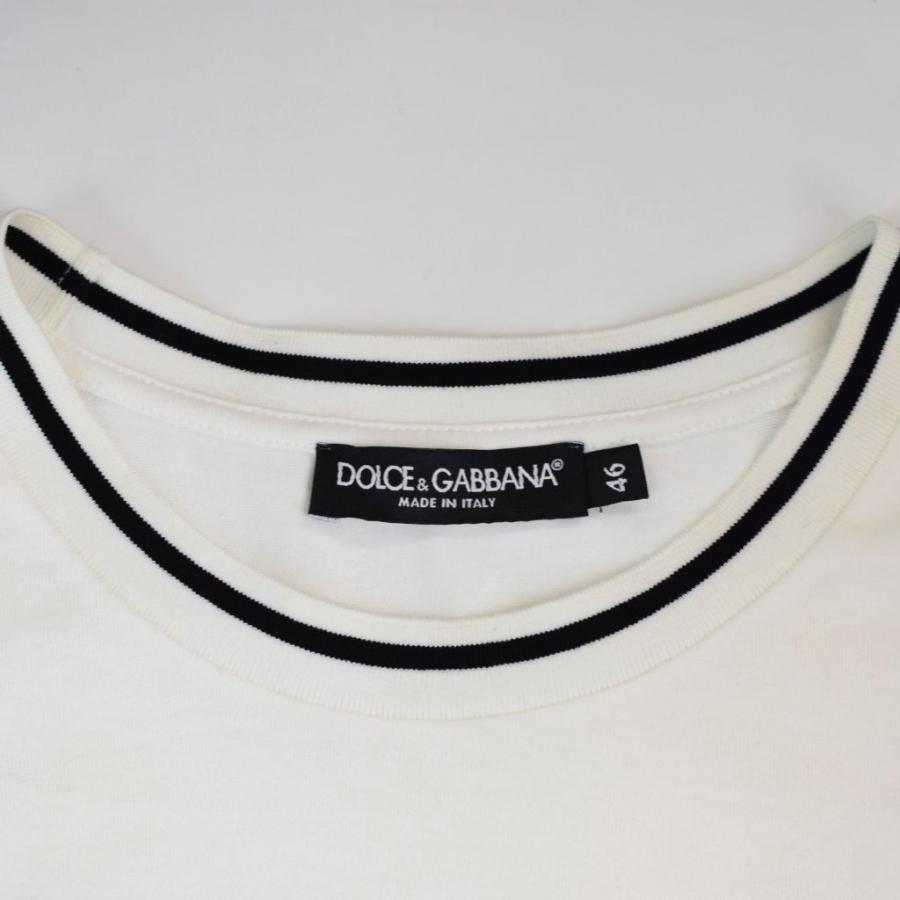 【中古】ドルチェ&ガッバーナ ドルガバ DOLCE&GABBANA Tape Logo T-Shirt 半袖 ロゴ 刺繍 46 白 ホワイト G8KD0T DOLCE&GABBANA（ドルチェ & ガッバーナ） ドルガバ DOLCE&GABBANA Tape